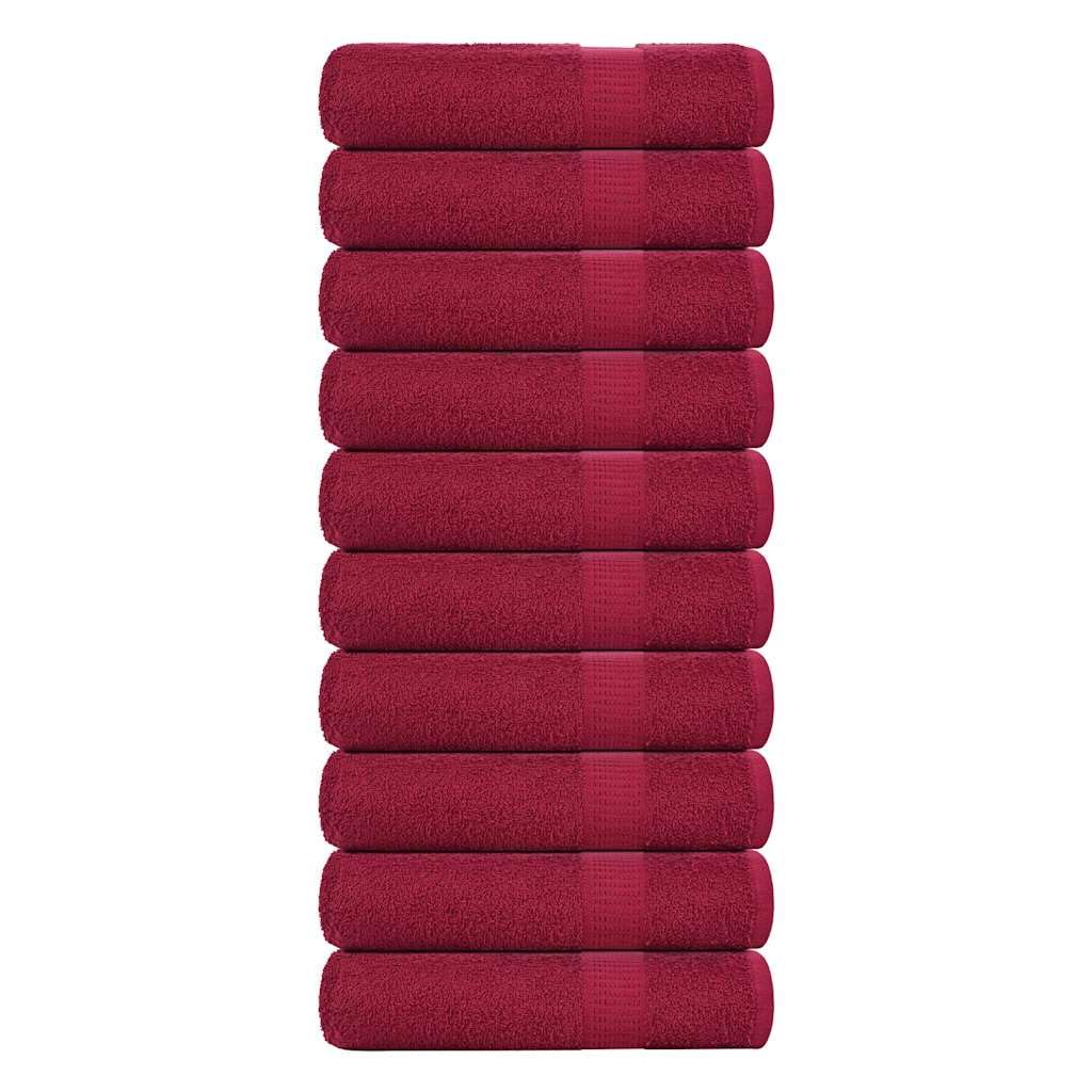 Toalla (10 unidades, 50 x 100 cm, 360 g/m²), color burdeos