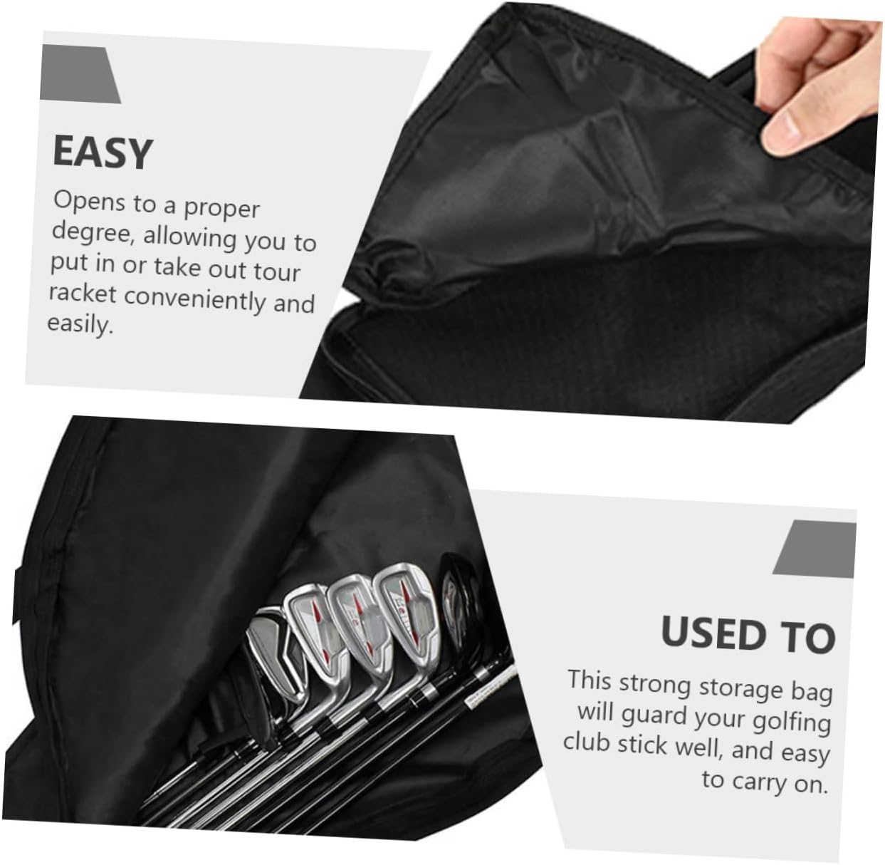 GALPADA Lightweight Reusable Golf Club Bag Multi-use Shoulder Carrier for Golf Travel Wear-Resistant Design with Compact for Convenient Storage and Easy Transport