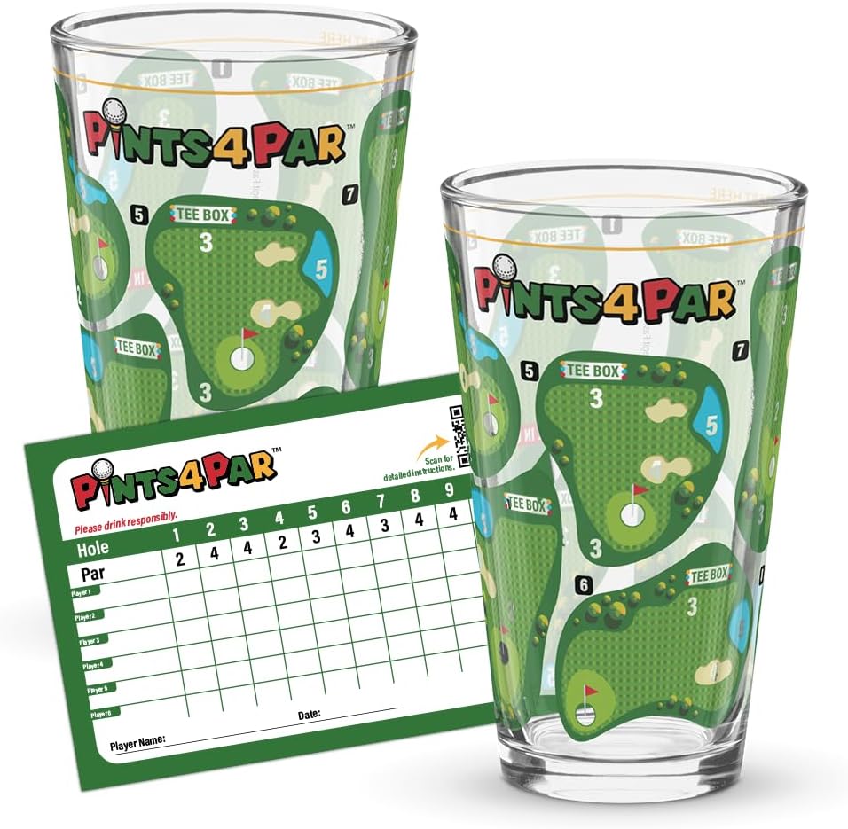 Pints4Par Pint Glass Golf Game - Gifts for Golfers Drinking Game with A Golfing Twist and Beer Cups (2)