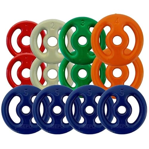 Kit Anilhas Emborrachadas 40 Kg + Barras 2x 40cm + 1x 1.50m