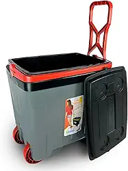 Caixa Térmica com Rodas, 34 Litros, 46 Latas, Alça Retrátil
