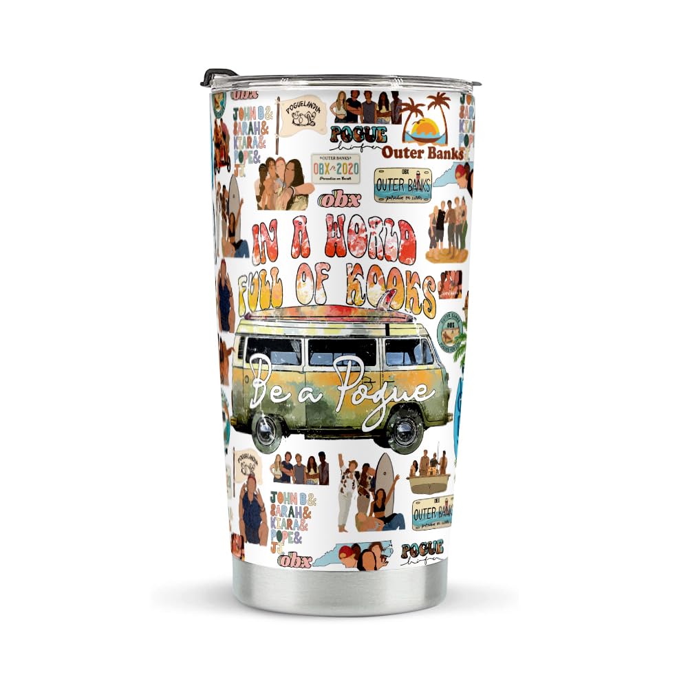 LONGXIN Pogue Life Tumbler, Outer TV Show Merch Inspired Gifts, Hippie Gift For Pogue Fans, TV Show Lovers Gifts for Women Girls, Tumbler For Pogue Fans Adventure Gift, Stainless Steel Tumblers 20oz