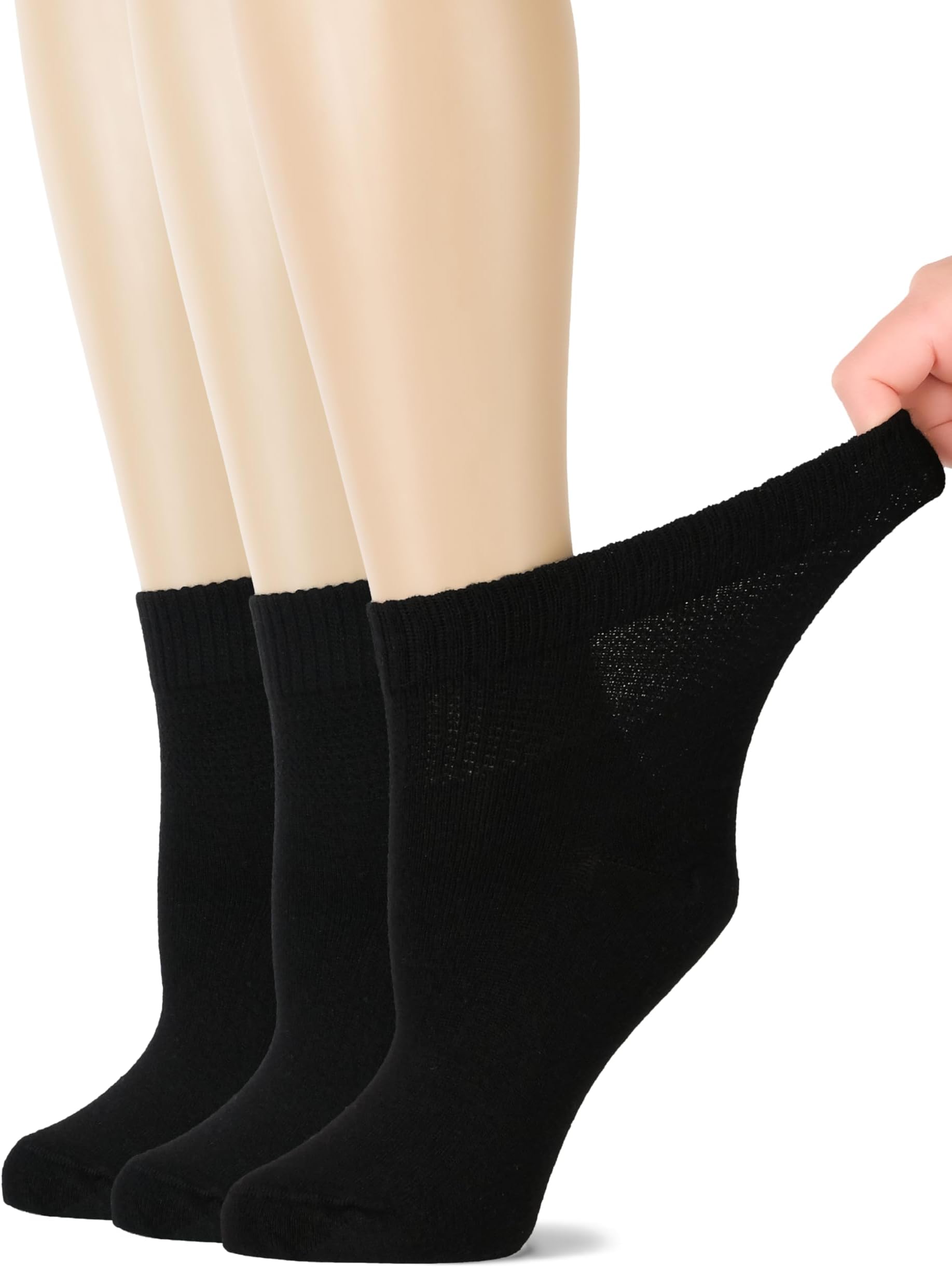 Women's Diabetic Ankle Socks, Bamboo, 3-6 Pairs, Loose Fit, Soft
