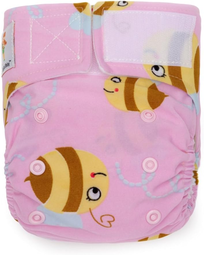 Kawaii Baby Newborn Reusable Cloth Diaper Pure & Natural 6-22 Lb 2 Inserts Bees