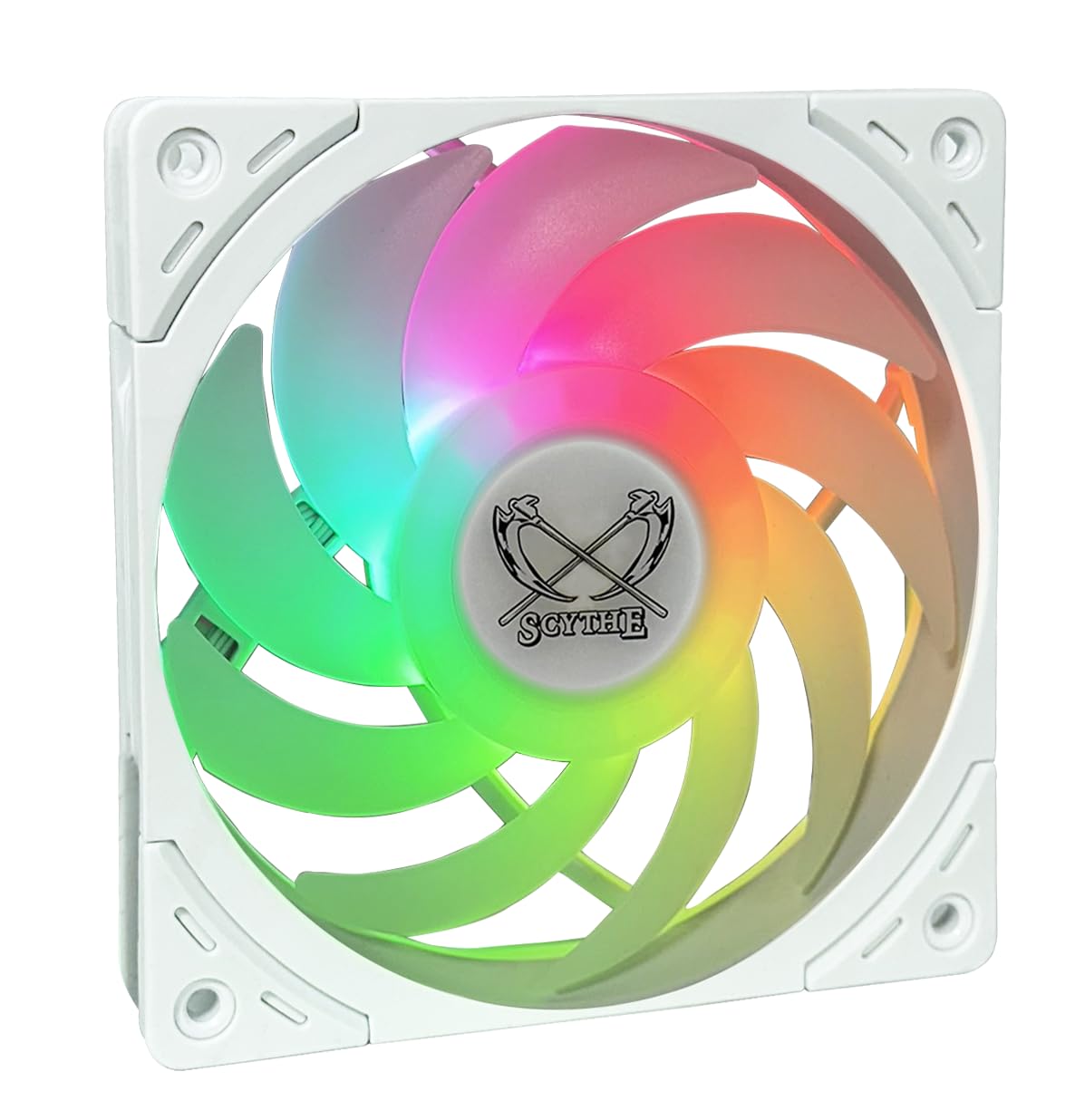 SCYTHE Wonder Tornado 120mm Computer Fan White ARGB 3 Pack, 26mm Hight, 2500RPM, Sealed Precision FDB, Anti-Vibration Design, 3 pin ARGB, 120K HR Life time, for PC Cooling or Water CPU Cooling Fan