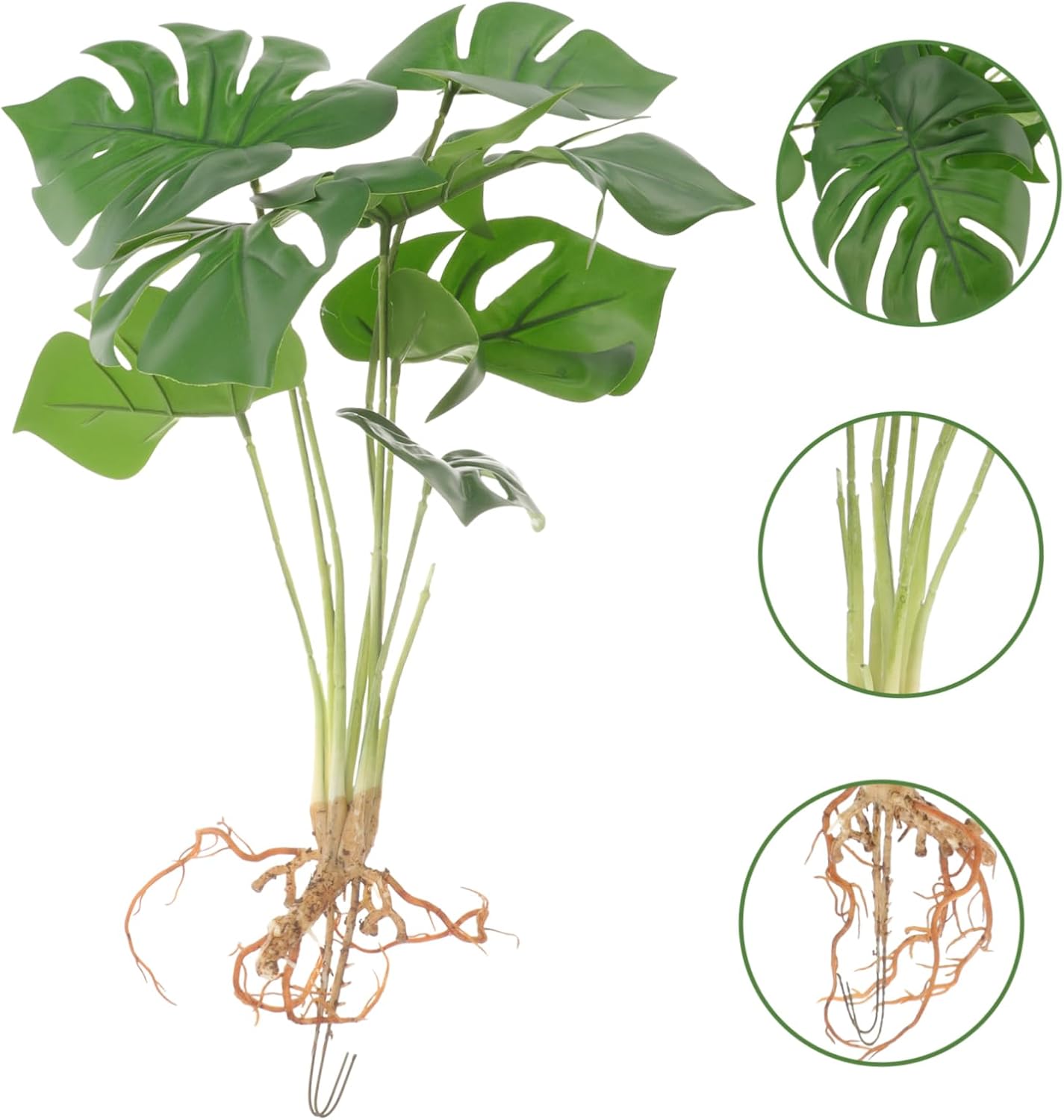 KAILIKETIY Artificial Monstera Plant Realistic Faux Greenery for Decor Water-Resistant Indoor Decoration Design for Bookshelves and Windowsills