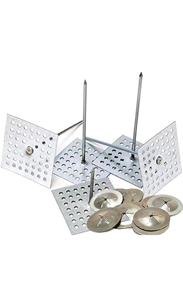 Perforated Insulation Pins 1-5/8 inches (1000) with Self-Locking Washers (1000) Made in USA