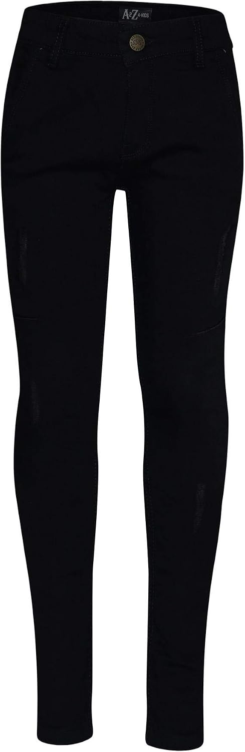 Kids Boys Skinny Jeans Denim Ripped Bikers Slim Fit Stretchy Pants Trousers 5-13