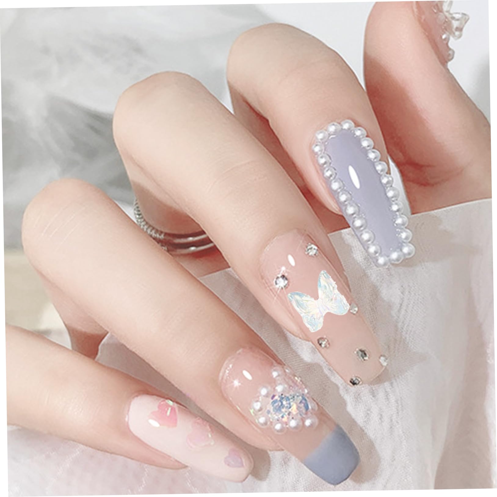 5 Set Decorazioni Per Unghie Ciondoli Per Manicure Accessori Nail Art Per Unghie Eleganti E Creative 2 Scatole*5