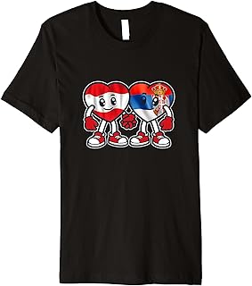 Austria and Serbia Hearts Friendship Premium T-Shirt