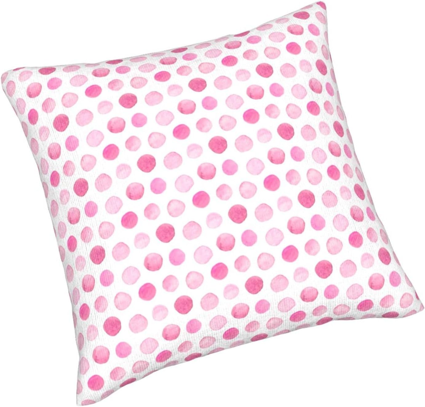 Pink Polka Dot Pillow Covers 18x18 Inch Set of 2 Modern Boho Design Throw Pillow Cover Watercolor Brush Strokes Print Square Pillowcase Cushion Cases for Home Couch Bed Sofa - Image 3
