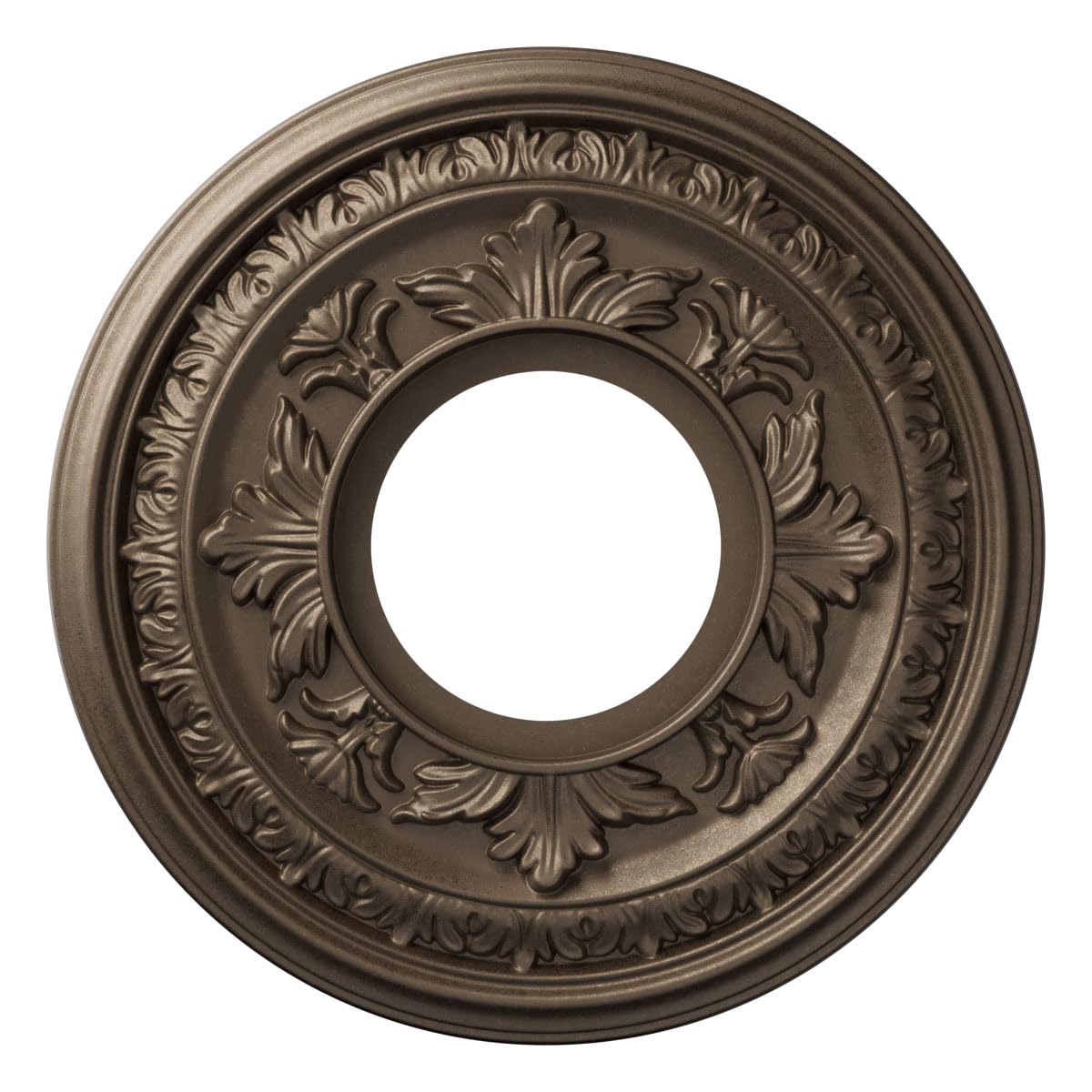 Ekena Millwork 10"OD x 3 1/2"ID x 3/4"P Baltimore Thermoformed PVC Ceiling Medallion (Fits Canopies up to 4 1/4"), UltraCover Satin London Grey
