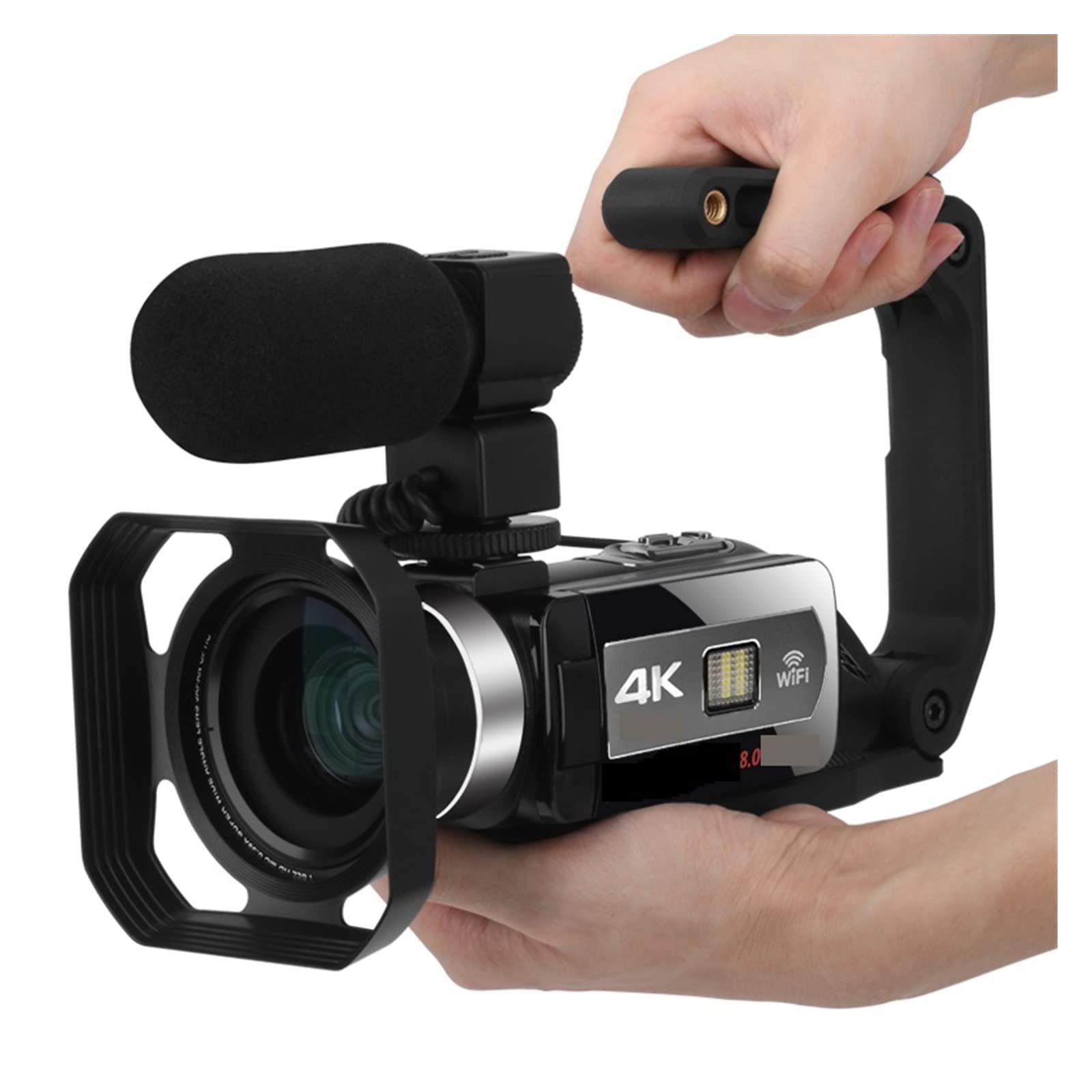Videocamera Videocamere Web digitali Professionali HD for videocamera 4K for la Fotografia Videoregistratore con Messa a Fuoco Automatica con Zoom 18X Vlog(32G SD Card,Outfit 1)