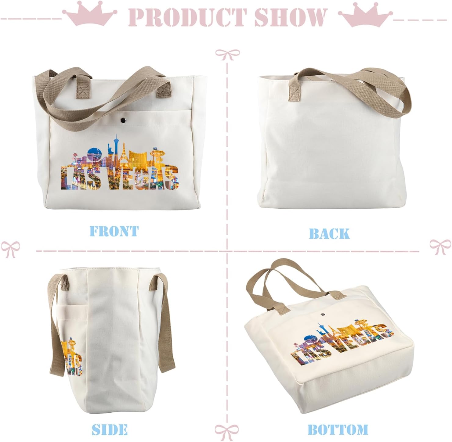 BDPWSS Las Vegas Tote Bags Las Vegas Souvenir Gift For Women Casino Gift Las Vegas Vacation Travel Bag Las Vegas Trip Gift
