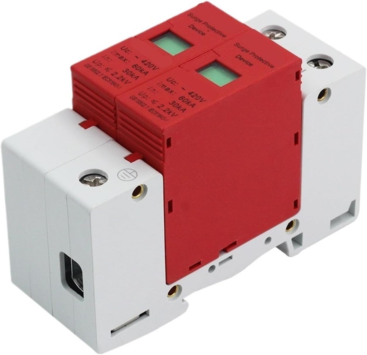 1pcs AC SPD 2P House Surge Protector Device Lightning Protection Arrester AC420V 20KA 40KA 60KA for Solar Photovoltaic System(30kA-60kA)
