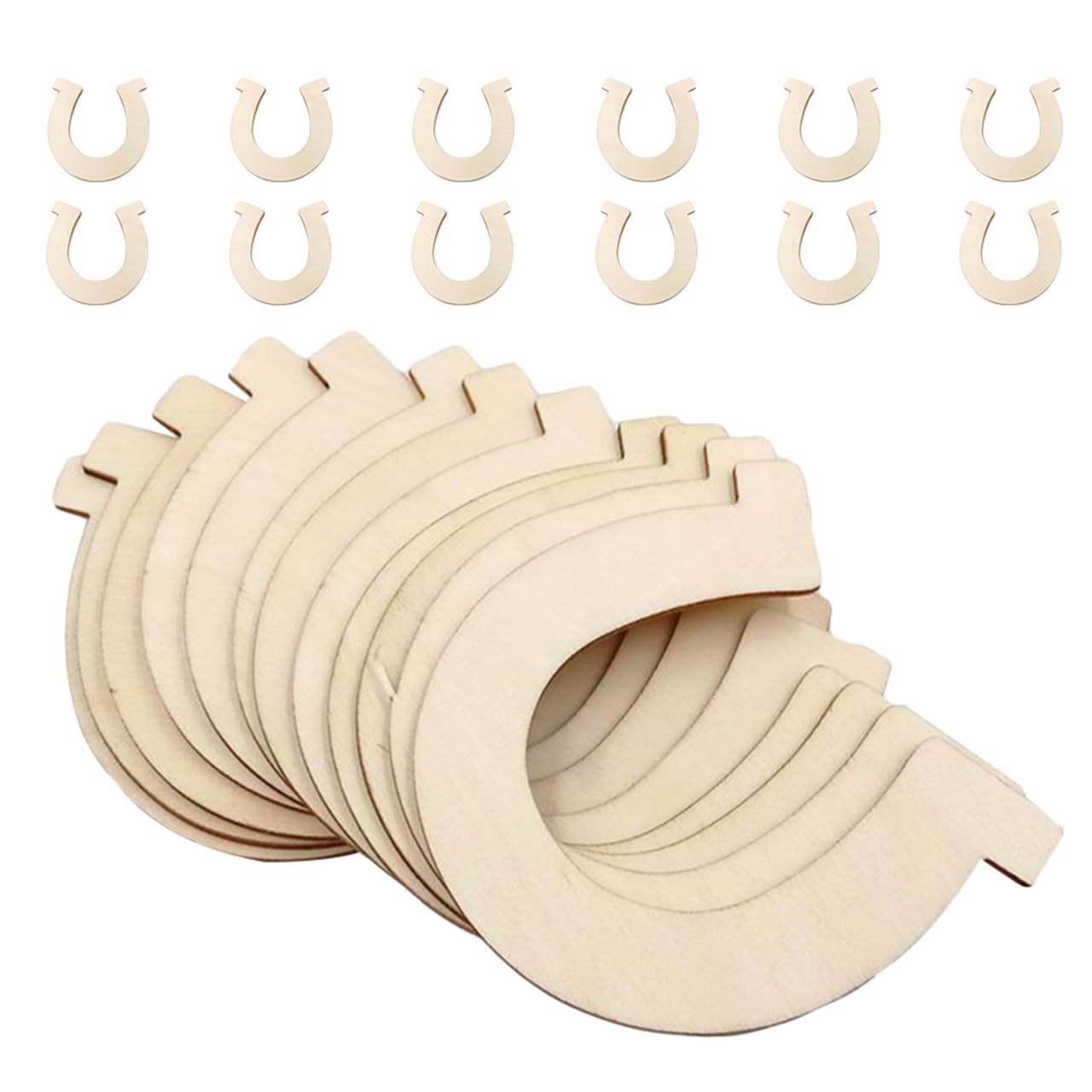 VICASKY 24Pcs Unfinished Horseshoe Wood Chips DIY Decor Horseshoes Horse Shoes for Decorations Herraduras para Decoracion Crafts Shoe Wooden Macrame Healifty Cutout Shape Slices 3.58X3.27X0.12In