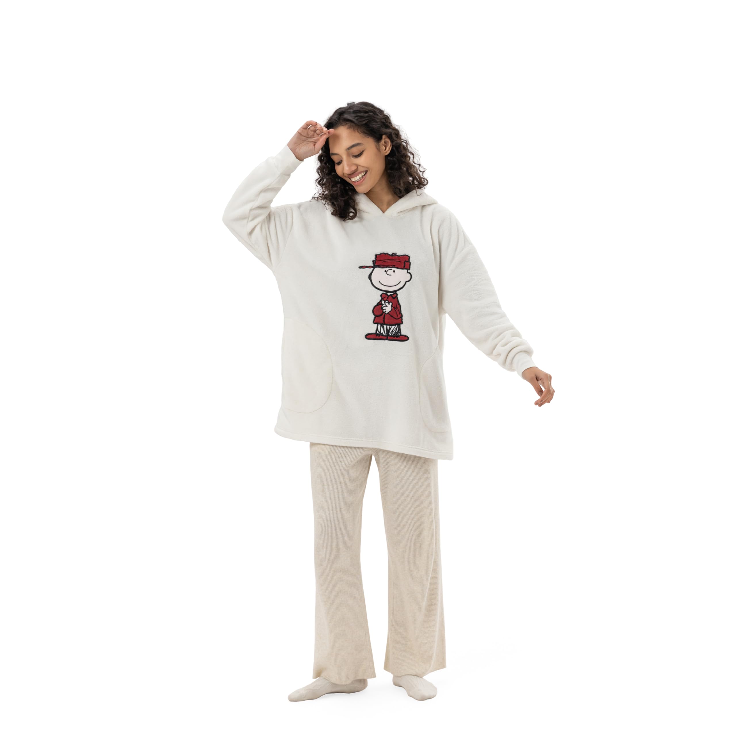 Berkshire Velvetloft Oversized Embroidered Sweatshirt - Ultra Soft Fleece Pullover for Women