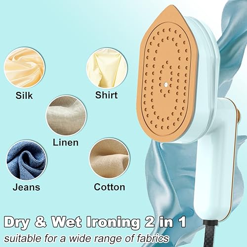 Miniatura 5 de Mini plancha de vapor portátil de viaje para ropa, plancha de vapor de mano plegable de 180, pequeña máquina de planchar tamaño de viaje, removedor