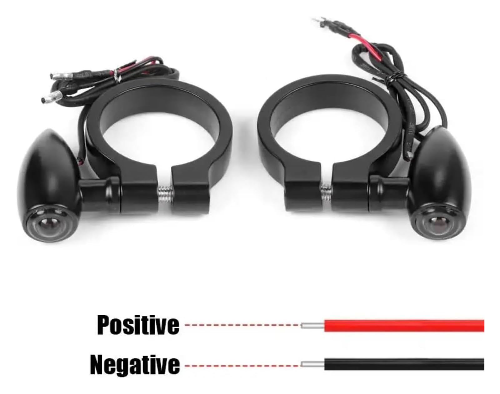 Indicatore di direzione Moto 12V Indicatore di Direzione per Moto Luci Lampeggianti Diurne Freno(2pcs Black)