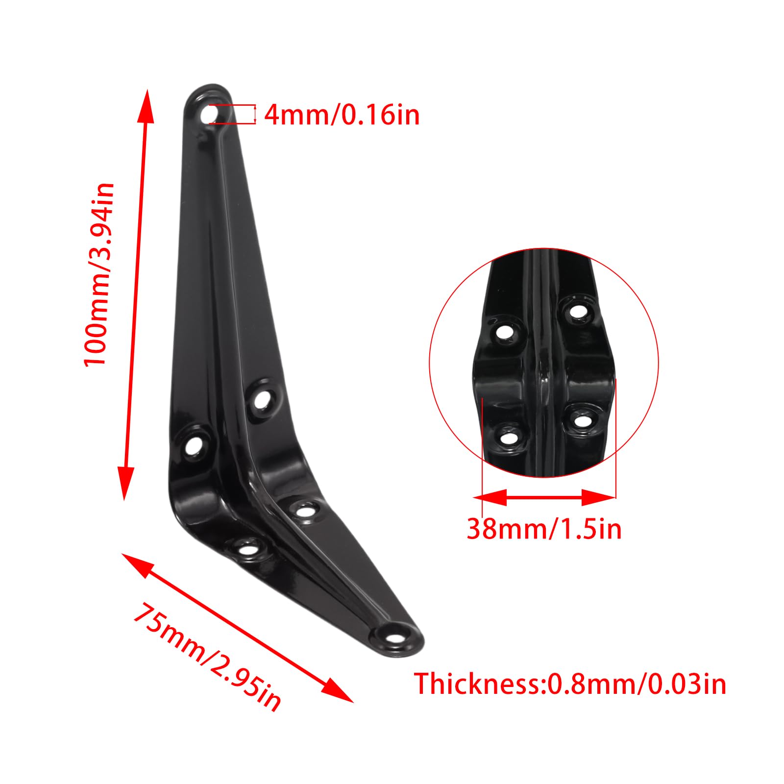 24 staffe per mensole da 7,6 x 10,2 cm, in acciaio resistente, ad angolo, per mensole, librerie, tavole da giardino, mensole da appendere alla parete, decorazione assicella