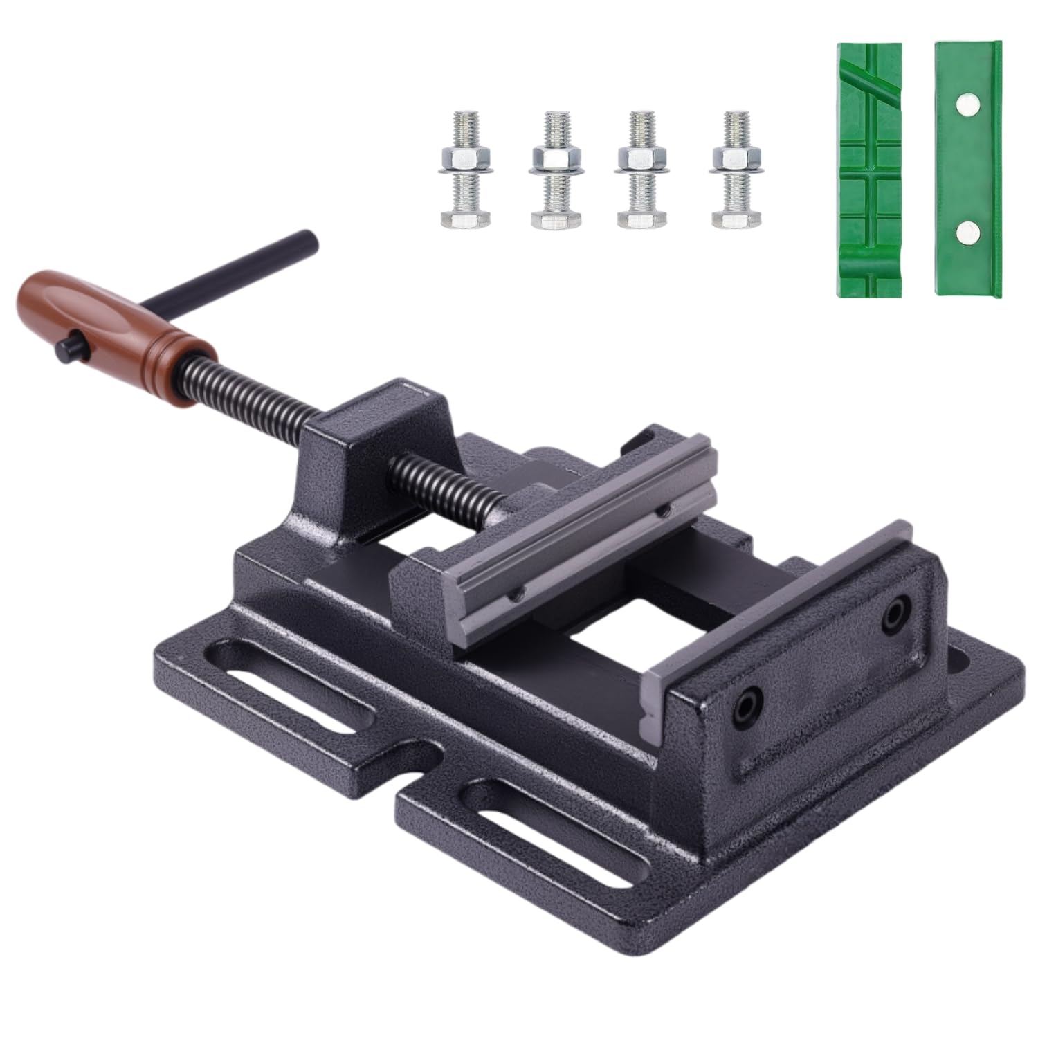 Drill Vice 110mm Machine Vice for Workbench with Soft Vice Guard Jaws, Black