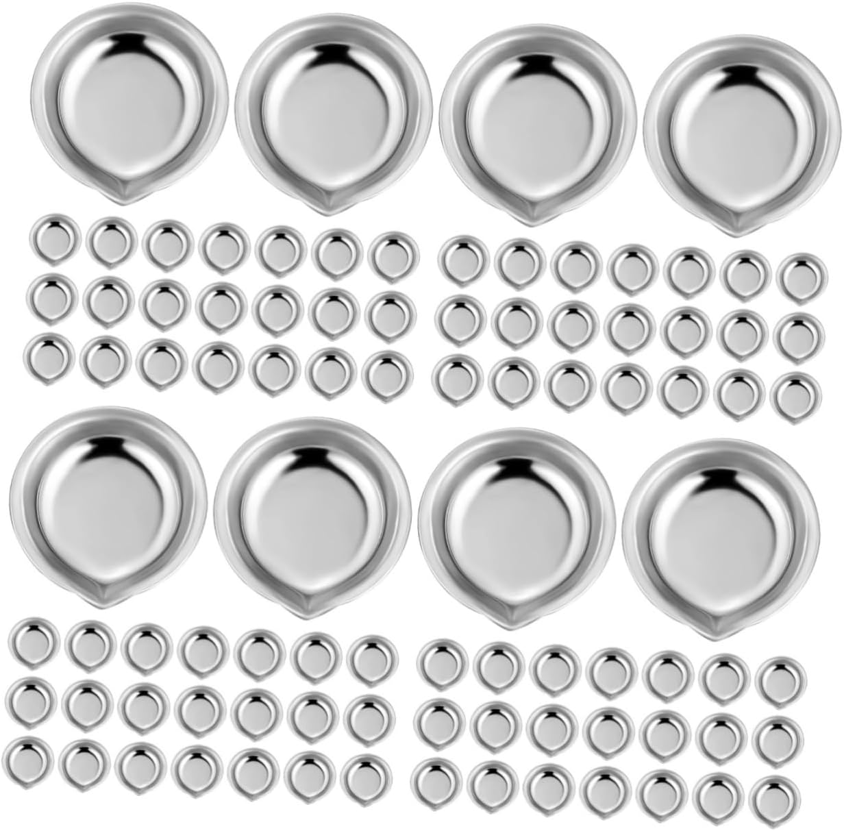 NUOBESTY120 Pcs Stainless Steel Palette Oil Painting Palette Nail Polish Palette Manicure Palette Watercolor Mixing Palette Paint Mixing Tray Paint Mixing Palette Tray Paint Palette