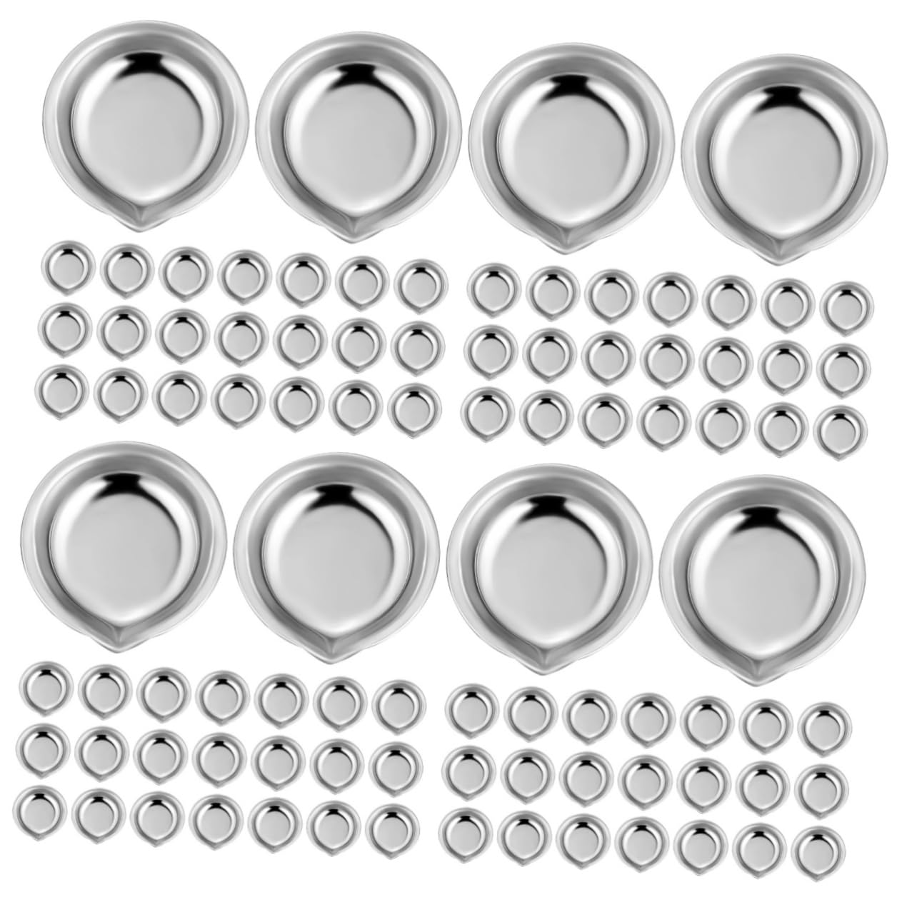 NUOBESTY120 Pcs Stainless Steel Palette Oil Painting Palette Nail Polish Palette Manicure Palette Watercolor Mixing Palette Paint Mixing Tray Paint Mixing Palette Tray Paint Palette