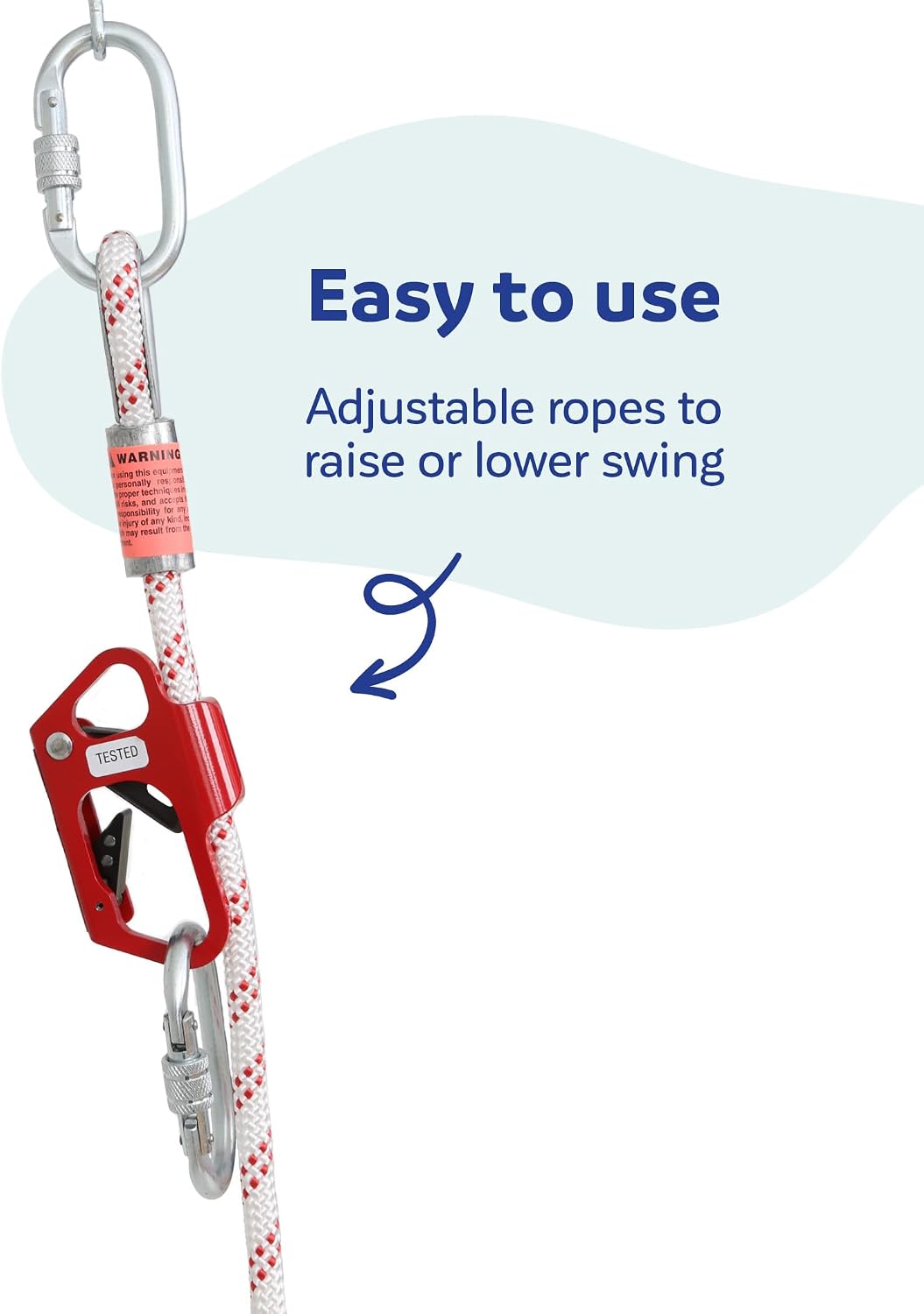 Fun and Function Swing Adjustment System - Premium Swing Chain Extension - Heavy Duty Swing Extender - Swing Height Adjustment System - Swing Extension Chain - Support Up to 350 Ibs