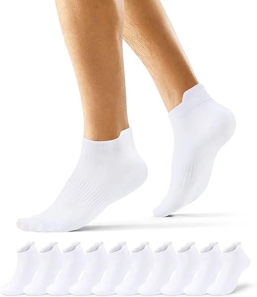 EKSHER 10 Paia Calzini Uomo Corti Calze Donna Corte Cotone Calza Sportive Basse Traspirante Running Elastiche Tennis - 1