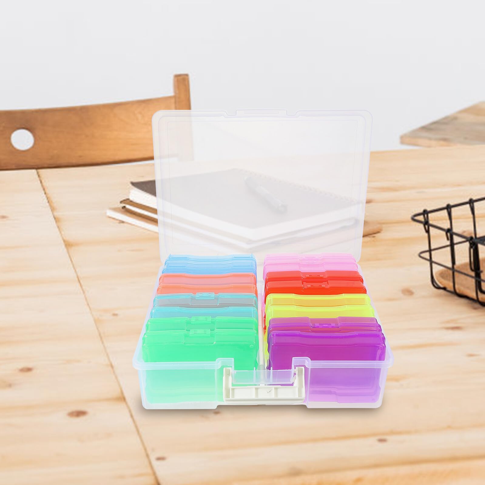 Scatola Porta Foto in Plastica con Coperchio Ermetico Organizer Multiscomparto per Piccoli Oggetti Adatta Gioielli Componenti Elettronici e Accessori Artigianali Portatile e