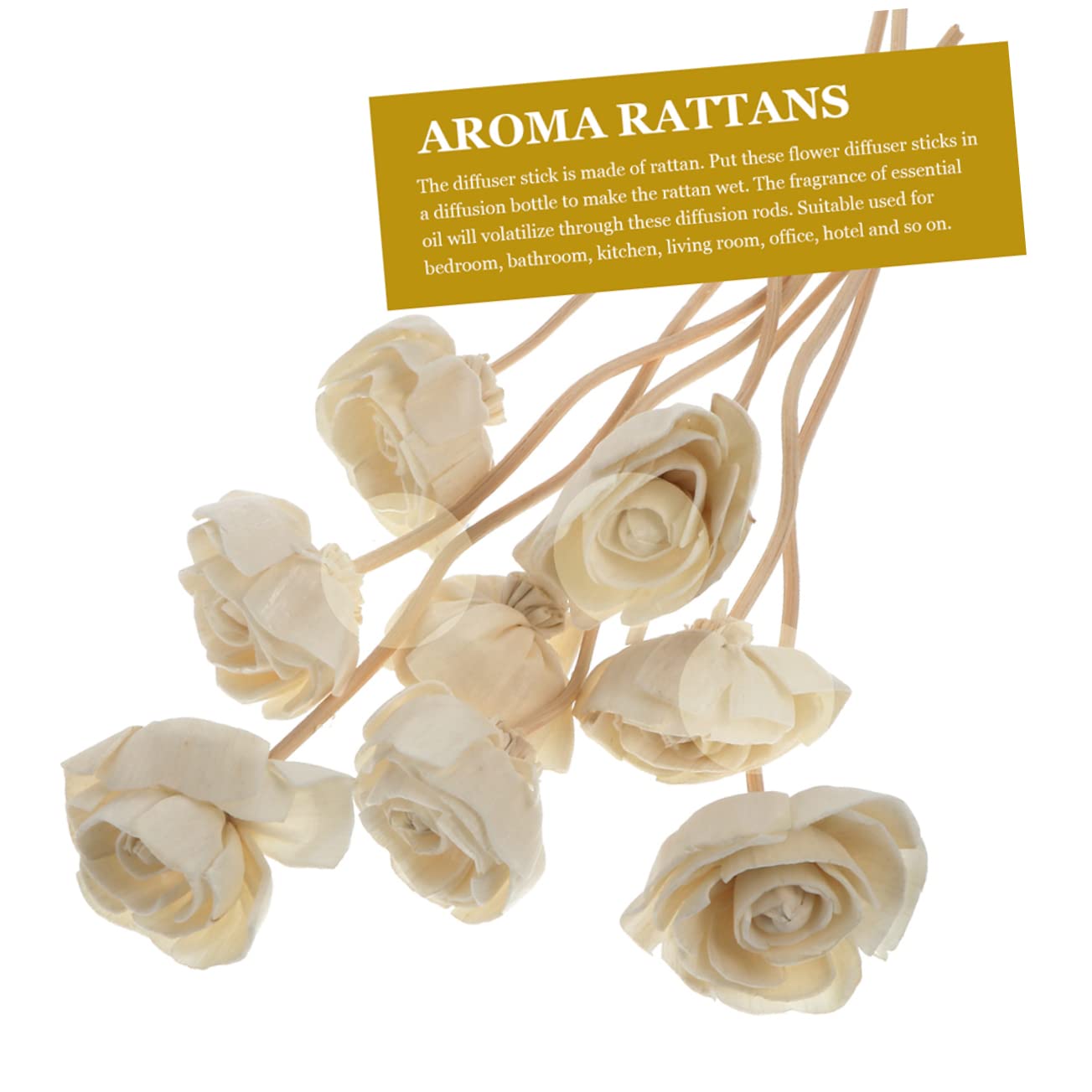 Amosfun 50pcs Dried Diffuser Sticks Rattan Diffuser Sticks for Essential Oils Floral Scented Decor for Homes Offices Yoga Rooms and More