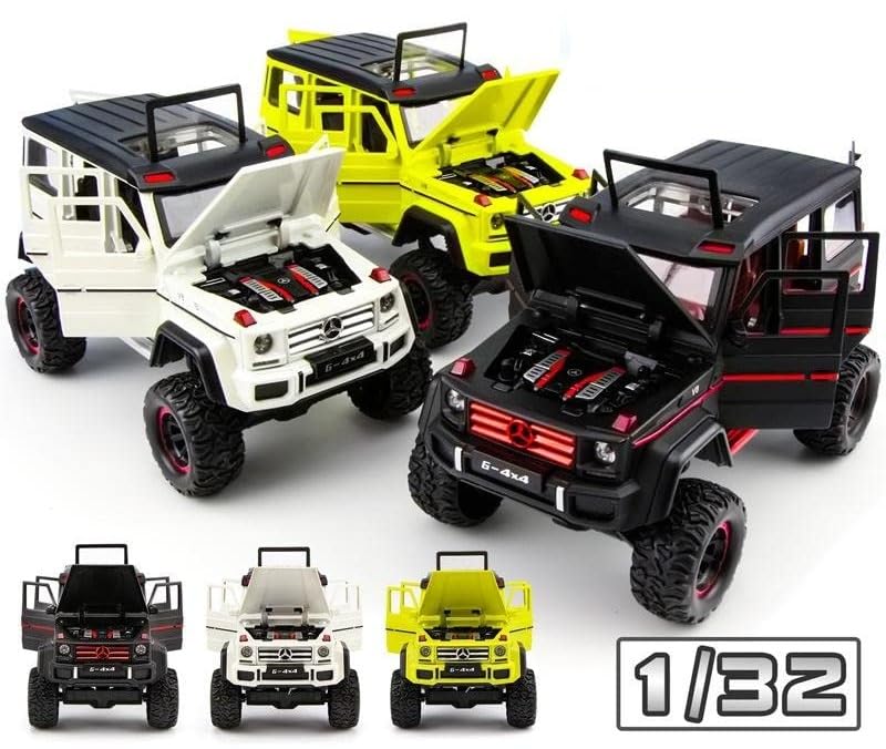 Image of 1:32 Mercedes AMG G500 Off-Road Toy Car Metal Pull Back Diecast Car with Openable Door and Sound Light, Gifts Toys for Kids,grey