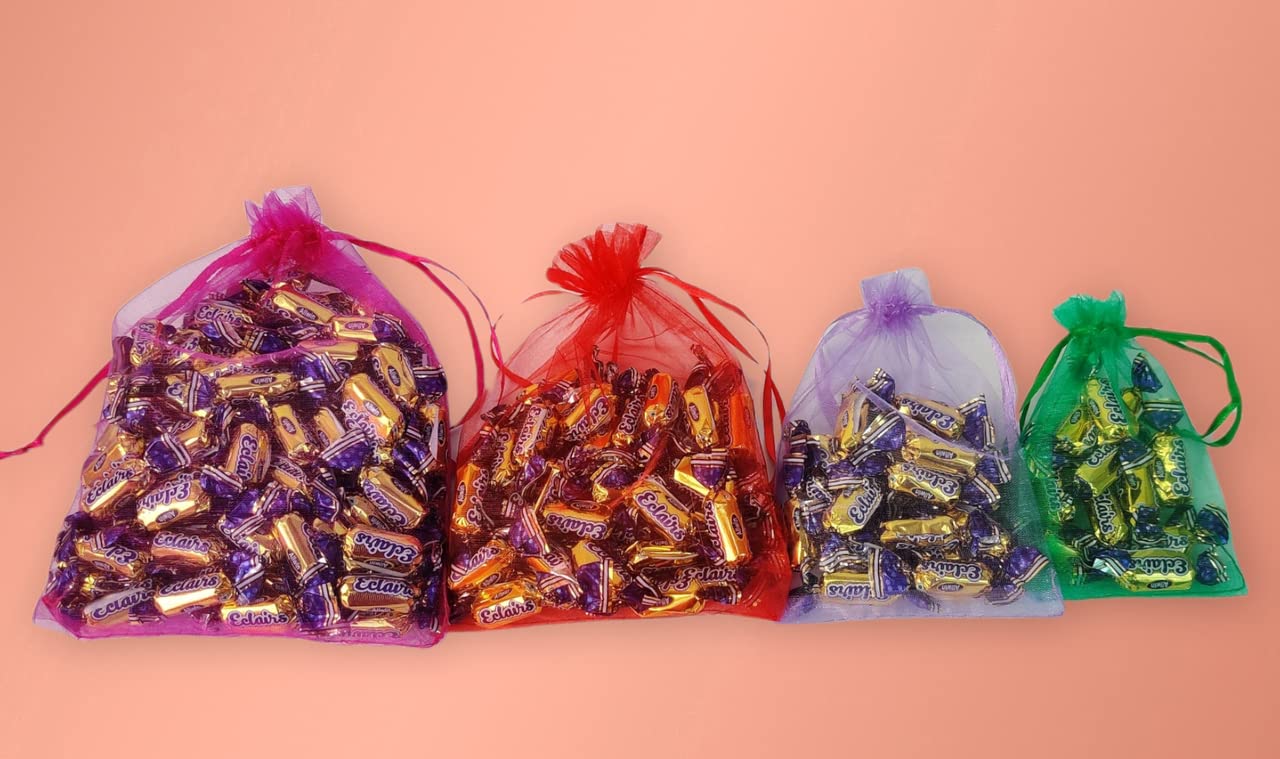 VINAYAKA MART Net potli bags for return gifts,Size-7 x 9 inches(18x23 cms) Pack of 25.