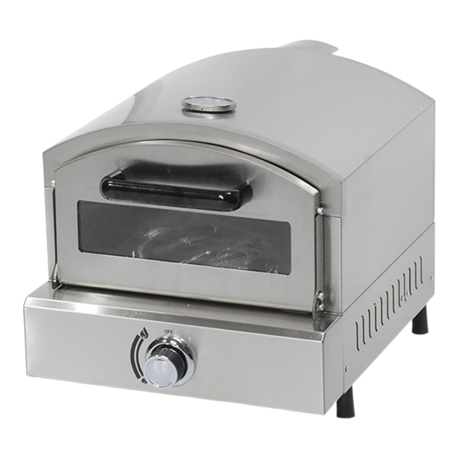 Forno per Pizza a Gas da Banco, in Acciaio Inox, con Pietra per Pizza da 13", per Cucinare Pizza, Bistecche, Pesce, Pollo e Altro, per Feste All'aperto, Giardino