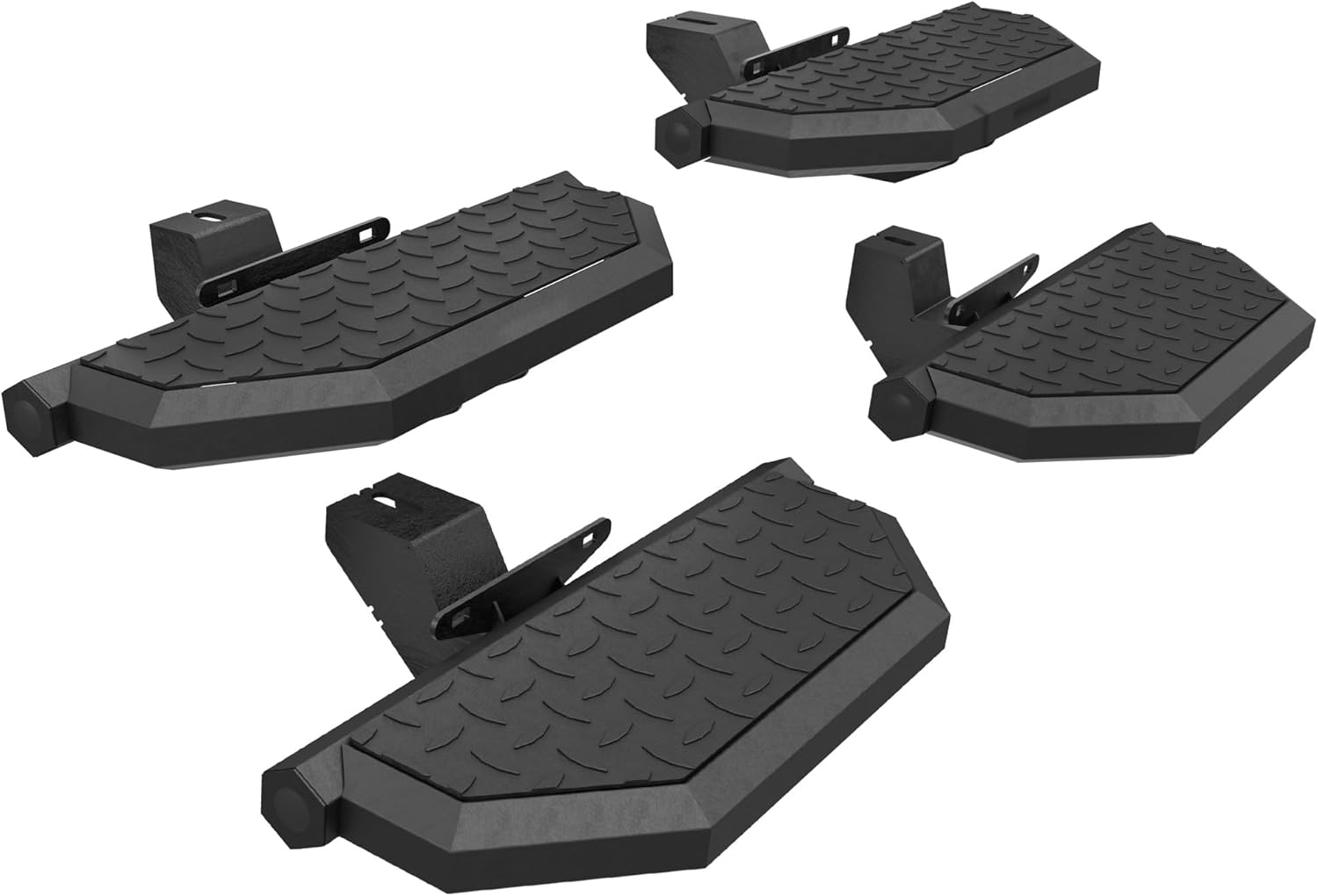 Running Boards Compatible with 2020-2025 Jeep Gladiator JT 4-Door, Two-Stair Carbon Steel Side Steps Nerf Bars (2020-2025 Jeep Gladiator JT, C Size)