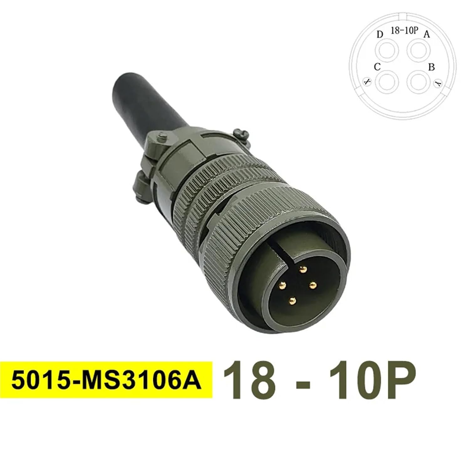 5015 MIL-C Plugs Socket 18S-3 Circular Connector 18S-10 18S-11 MIL STD MS3102 MS3106 MS3108 1Pcs(Plug 3106 18-10P)