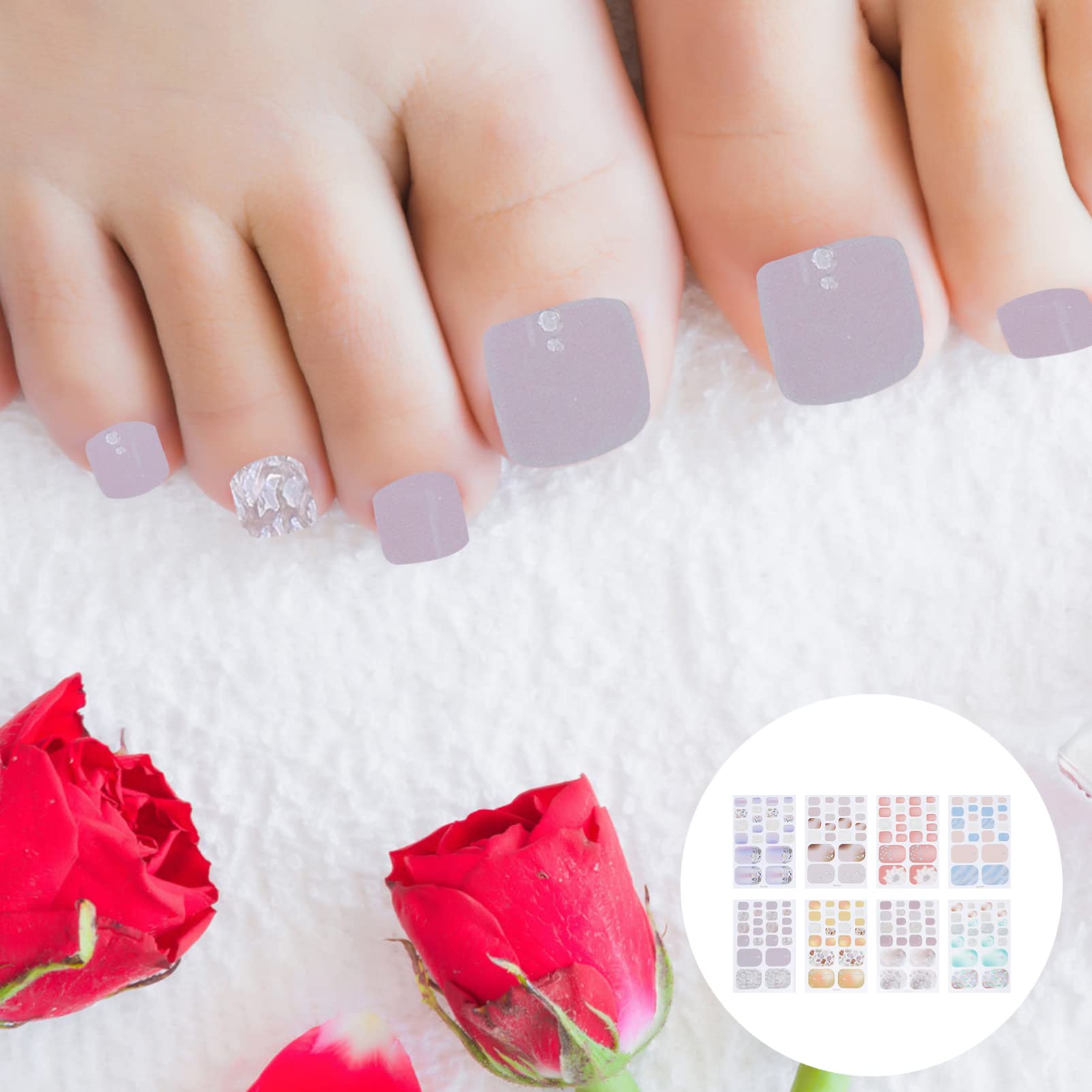 5 Set Adesivi Per Unghie Autoadesivi Decorazioni Per Unghie Con Design Vari Facili Applicare Per Manicure Art Per Creazioni Te E Condivisione Con Amiche 8 Fogli*5