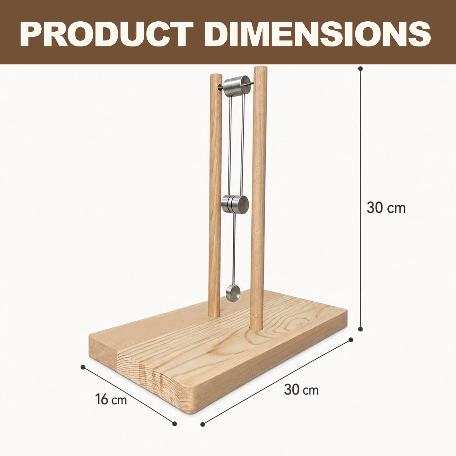 Modèle De Physique Chaotique en Bois, Pendule Double Chaotique Décoratif pour Bureau, Modèle De Démonstration De Physique Élémentaire, 30 X 16 X 30 Cm, Anti-Stress, Aucun Assemblage Requis