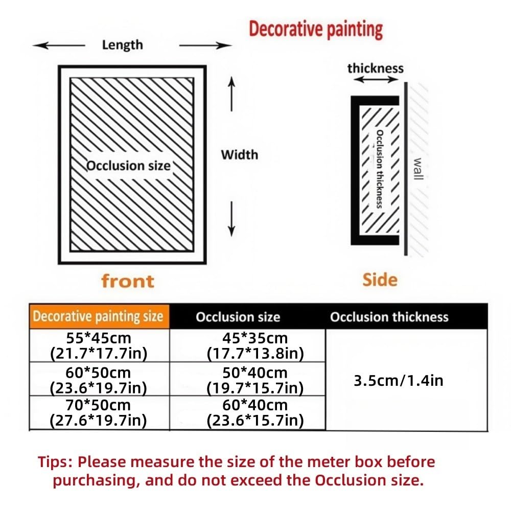 Fghqwert Creative Electrical Panel Cover Decorative, Modern Fuse Box Covers, Breaker Box Cover Decorative Painting for Living Room(27.6x19.7)