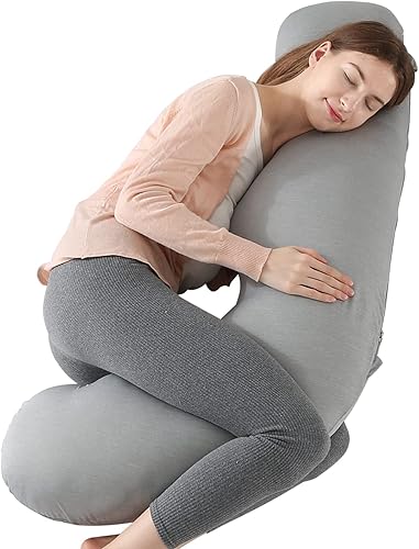 BATTOP Almohadas de embarazo para dormir, almohada de maternidad con funda de enfriamiento, soporte para vientre, caderas, piernas, imprescindible
