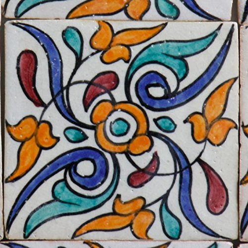 Casa Moro FL7100 - Azulejos de cerámica marroquí (10 x 10 cm, pintados a mano)