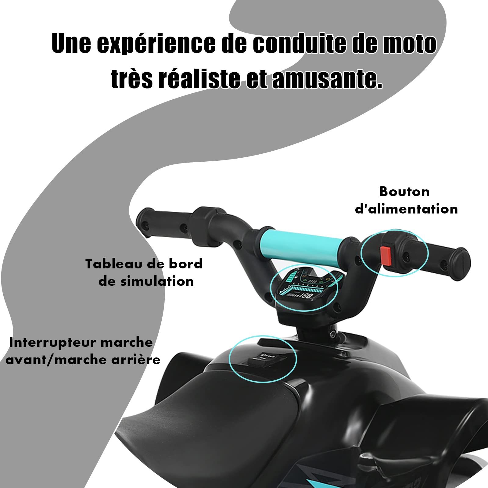 Relax4life Quad 4x4 Électrique pour Enfants avec Marche Avant/Arrière, Quad à Batterie avec 4 Roues Antidérapantes, Siège Ergonomique Capacité de Charge 30 KG, pour Enfants 3 Ans+(Modèle 1, Bleu)
