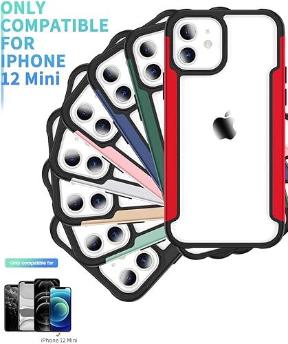 Miniatura 2 de Funda compatible con iPhone 12 Mini (2020), serie Airbag, con 2 protectores de pantalla de vidrio templado, grado militar, probada contra caídas de