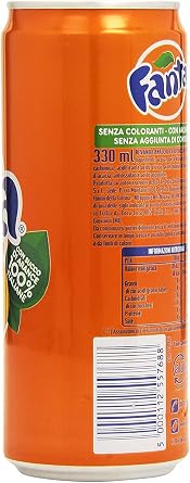 72 x Fanta Orange Lemonade Tins 330 ml 100% Italian Orange