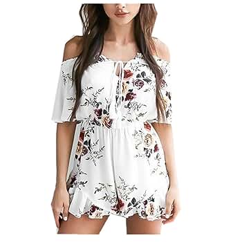 thevirgins original flower romper最終値下げ♡ Amazon.com: Taiduosheng Women's Off-Shoulder V-Neck Floral