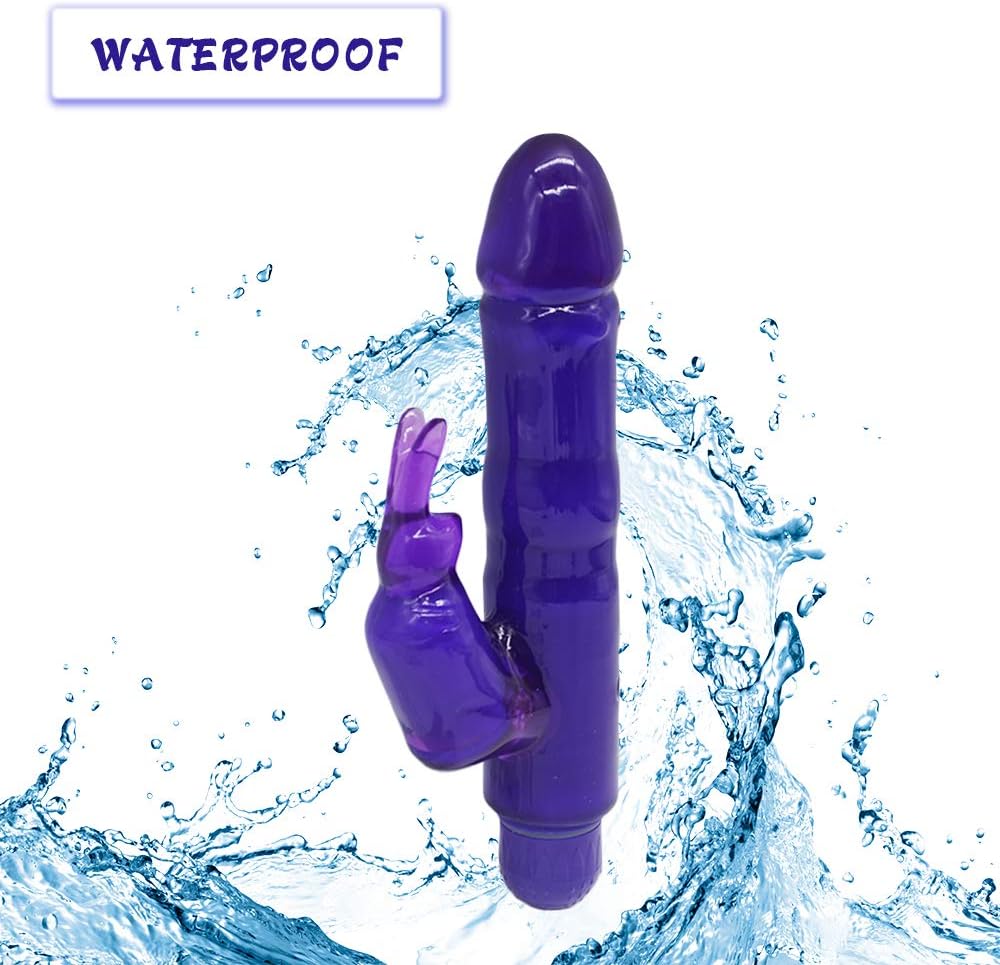 Wireless Waterproof Bunny Rabbit Vibrator 7 1/2 Inch - Purple - Rated #1 Vibrating Dildo Guaranteed - Provides Endless Hours of Pleasure - Stimulates G-spot At Clitoris At the Same Time - Multiple Speeds - By Healthy Vibes