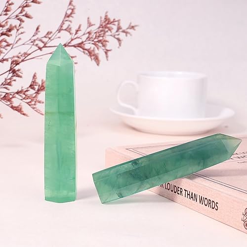 Miniatura 10 de ZHIYUXI Varitas de cristal curativo de cuarzo transparente de 3.7 a 4 pulgadas, torre de cristal hexagonal puntiaguda, piedra de cristal grande,