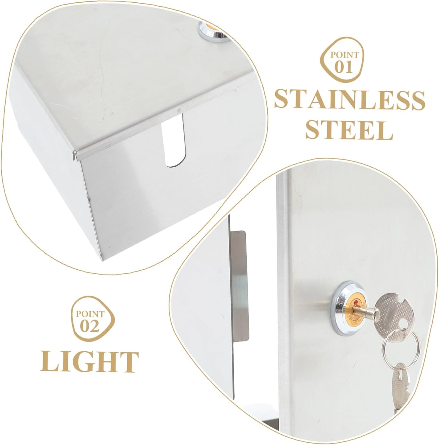 Uonlytech Stainless Steel Electrical Outlet Cover Lockable Socket Box Outdoor Electrical Lock Case for Wall Sockets