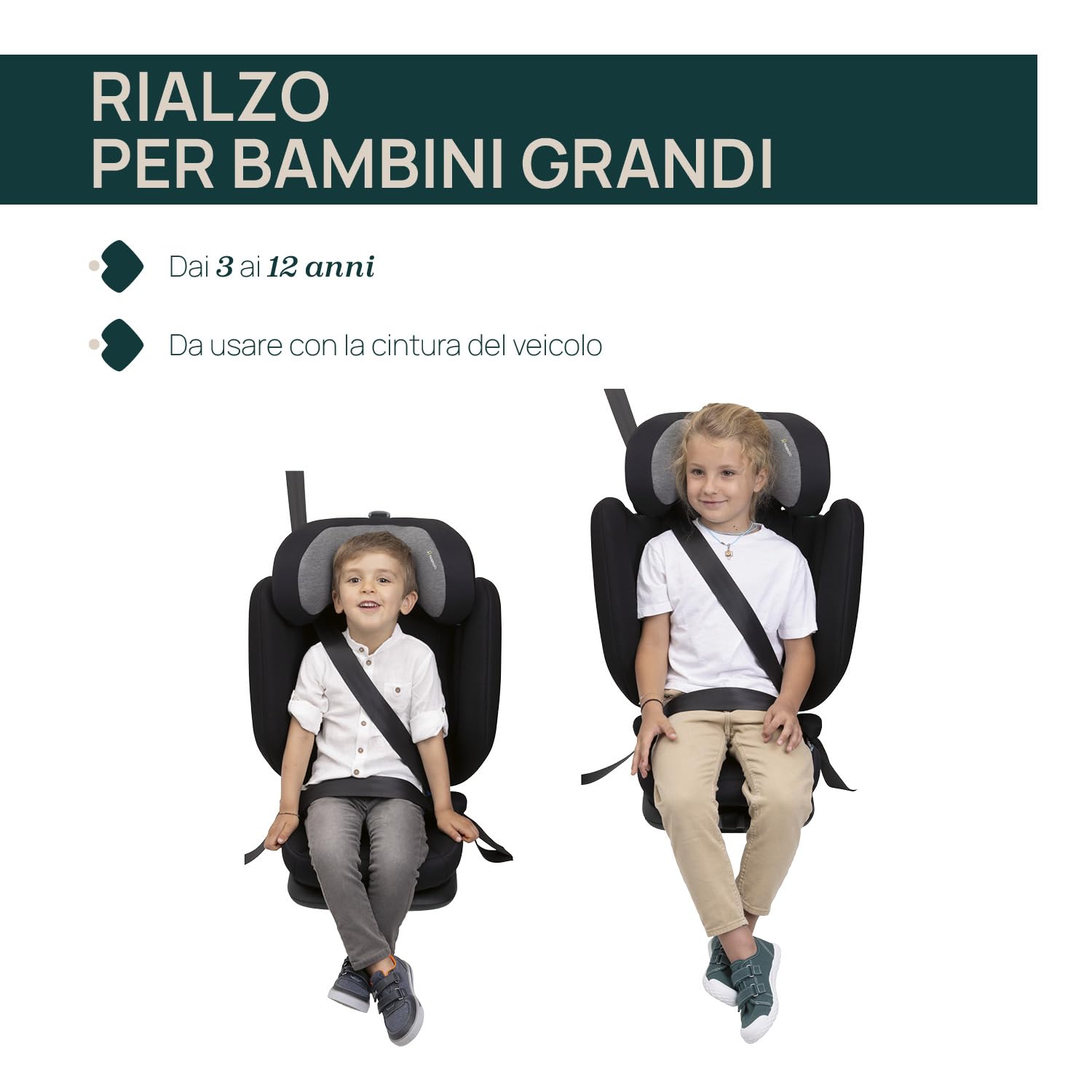 Chicco Fold&Go S i-Size (ECE R129/04), Seggiolino Auto 100-150 cm, con Connettori Rigidi Isofix, Bambini 3-12 anni, Reclinabile e Pieghevole, Protezione Laterale, Altezza e Seduta Regolabili