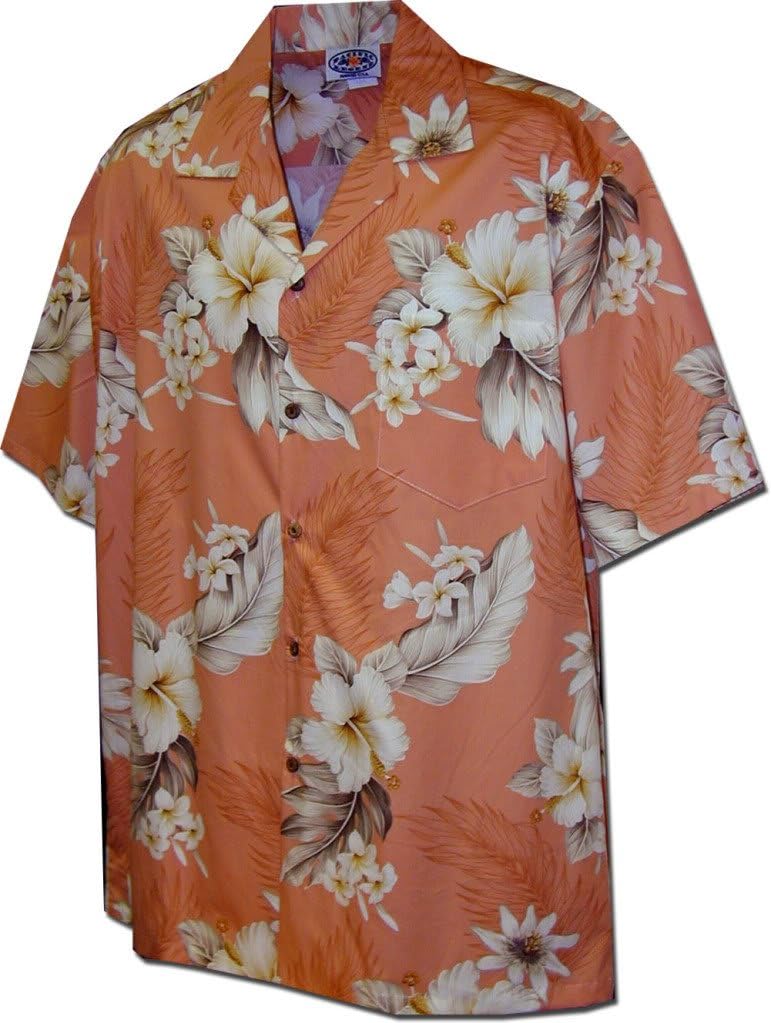 Pacific Legend Plumeria Hibiscus-Hawaiian Shirts-AMAZON3162PEACHXL